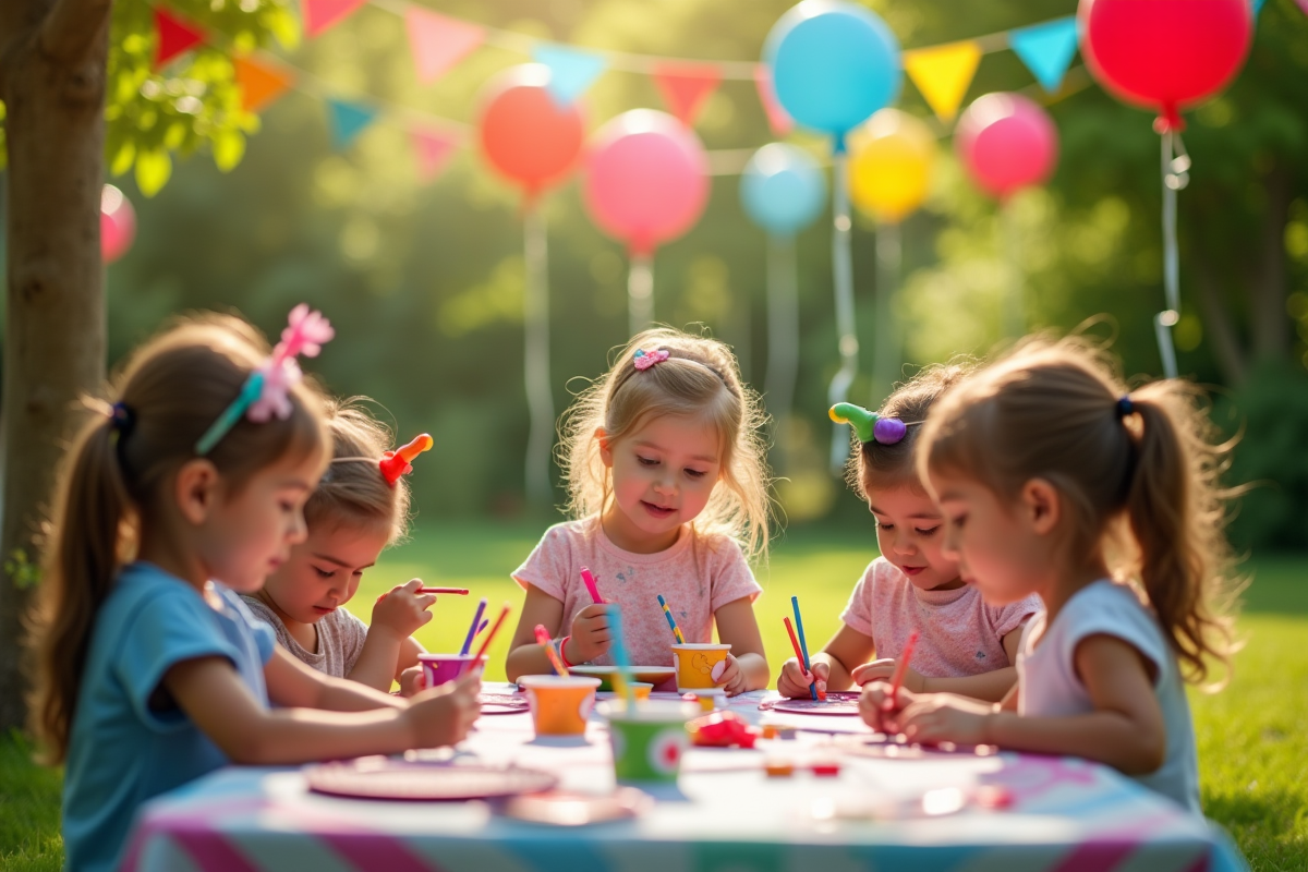 Enfants faisant des activités manuelles lors d
