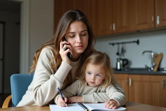 Maman et sa fille jouent à la cuisine à la maison