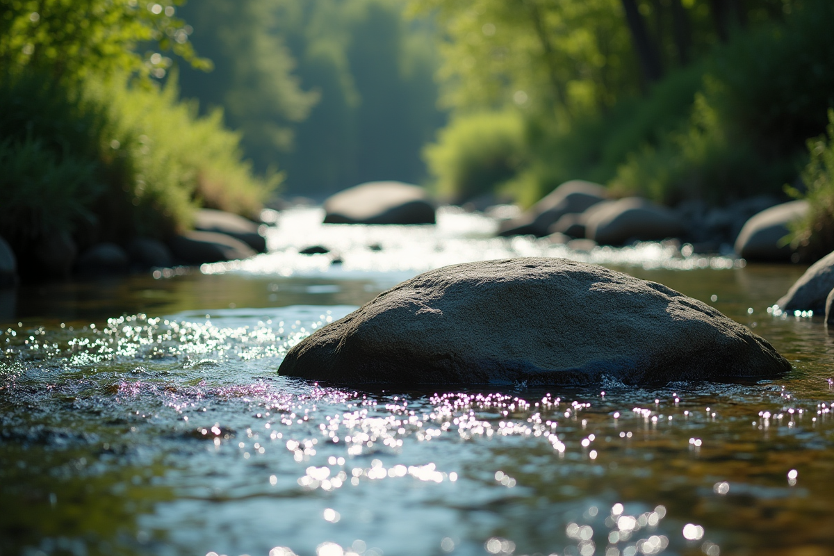 Rivière calme autour d